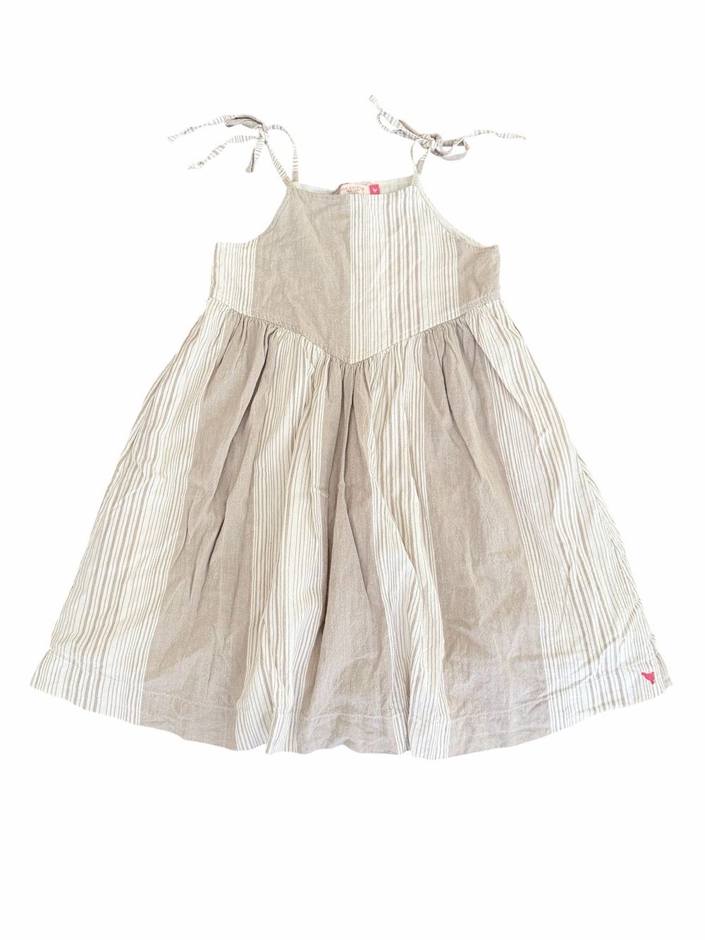 Pink Chicken (10y) Striped Tie-Shoulder Dress